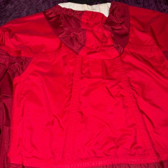 Vintage L.L. Bean Kids Windbreaker Red Reflective Hooded Jacket - Picture 6 of 8